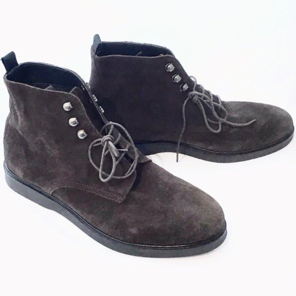 H by Hudson Chukka Boots Men's Chocolate Brown Suede Ankle Boot 45 11 NWOB